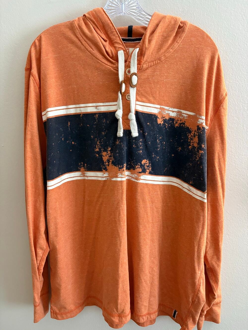 Ruff Hewn Men’s long-sleeve Henley hoodie shirt Size XXL